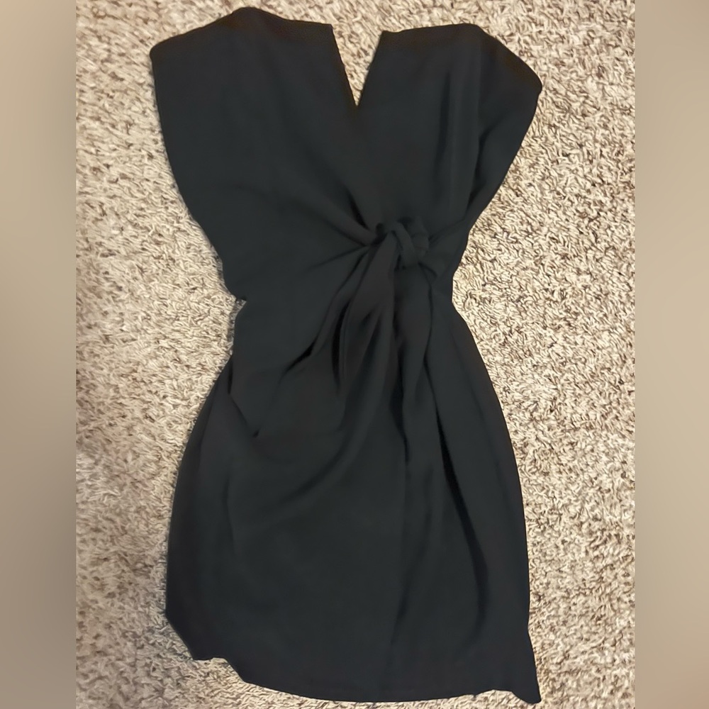 Do+Be strapless wrap black mini dress